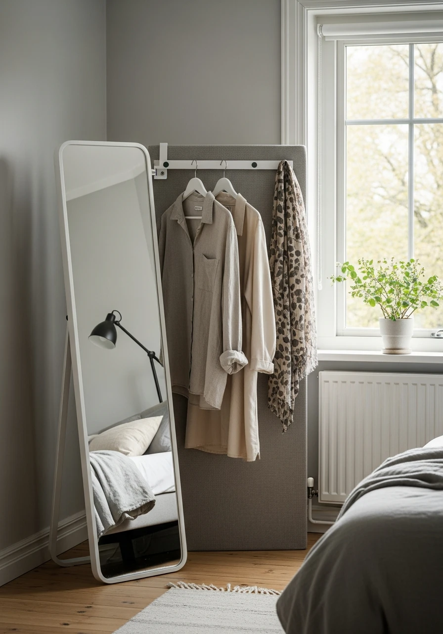 Mirror with Hidden Storage - 50 Smart Clothes Storage Ideas