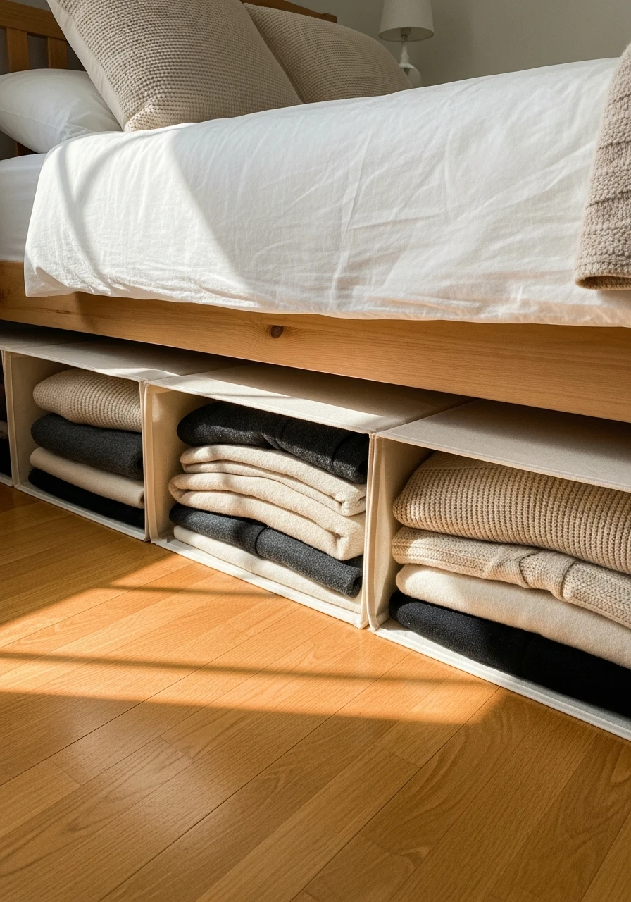 Canvas Under-Bed Bags - 50 Smart Clothes Storage Ideas