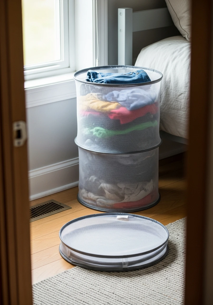 Pop-Up Laundry Basket - 50 Smart Clothes Storage Ideas