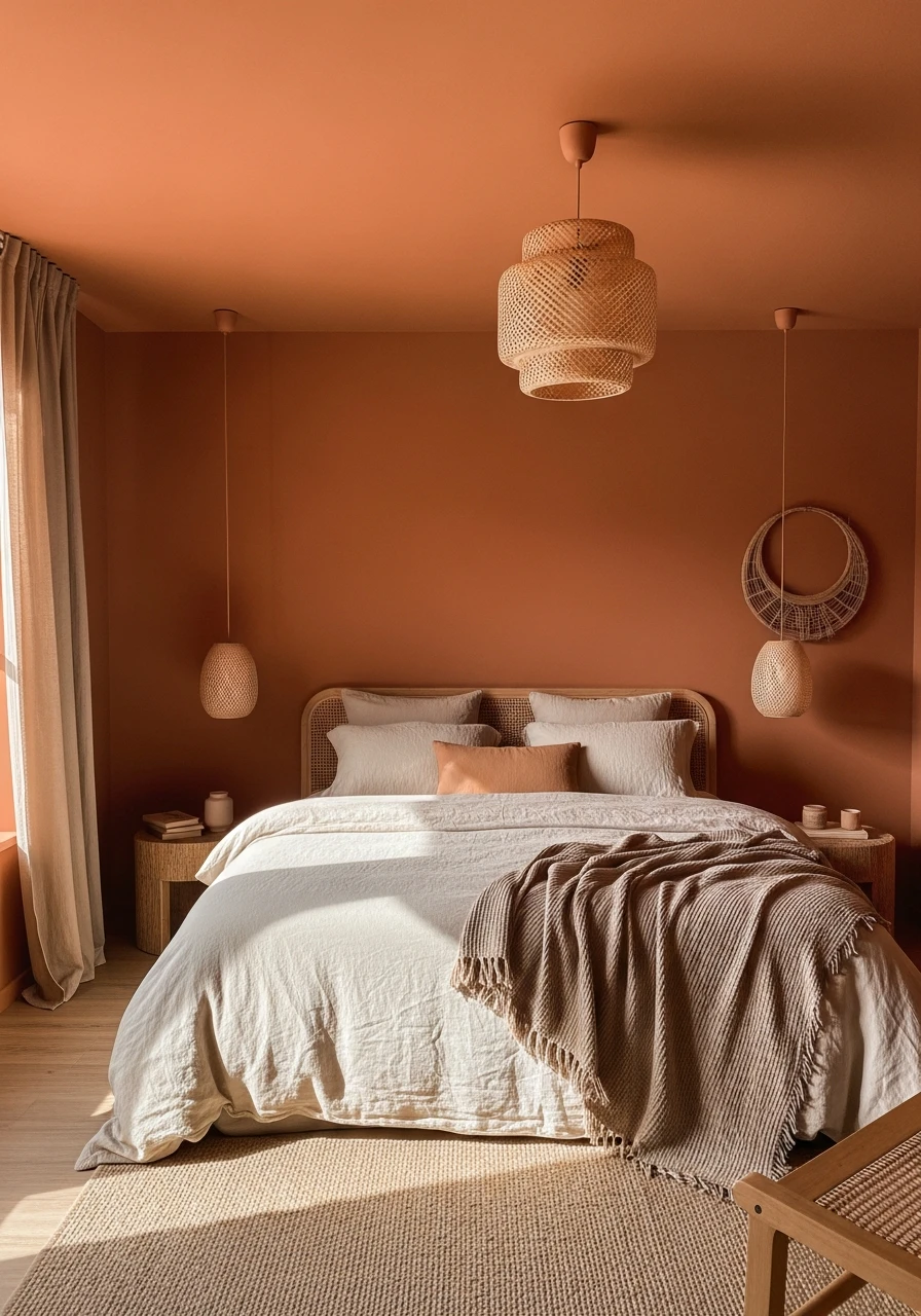 Clay and Sand Fusion - color drenching bedroom