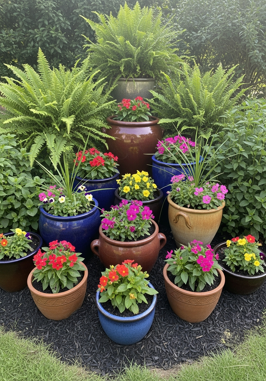 24. Potted Plant Cluster