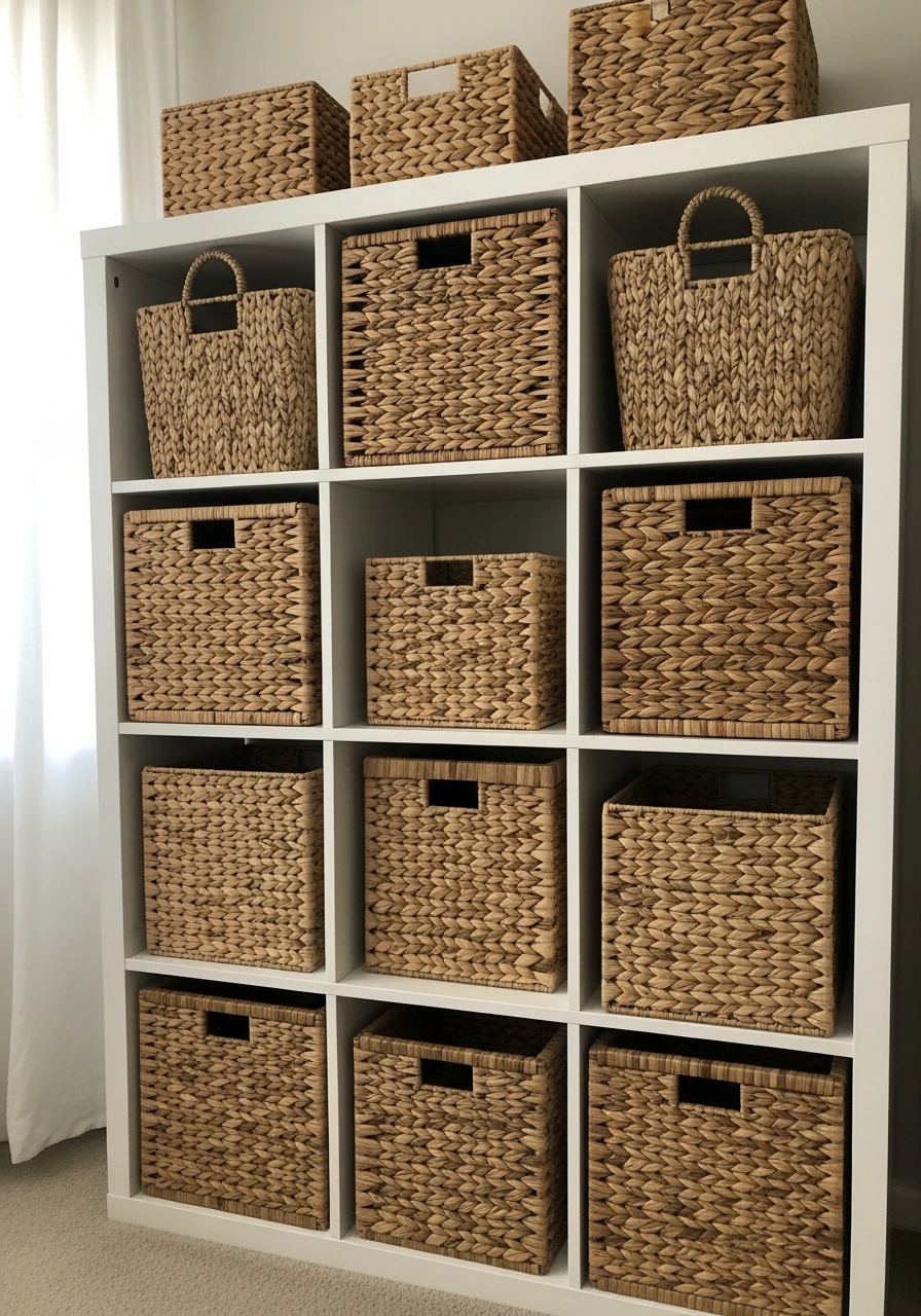 Chic Woven Baskets - 34 Genius Cube Storage Ideas for a High-End Look