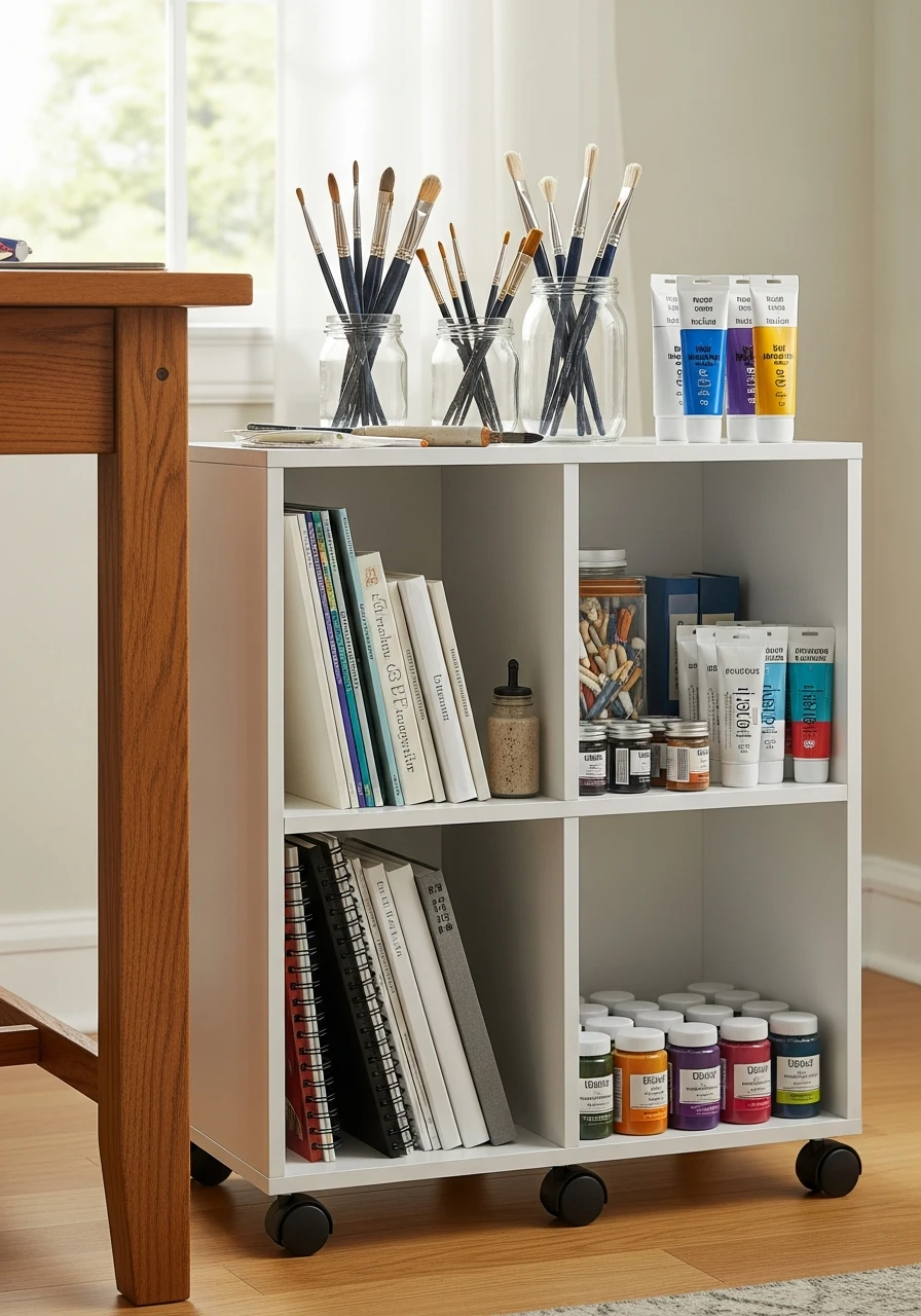 Mobile Art Station - 34 Genius Cube Storage Ideas for a High-End Look