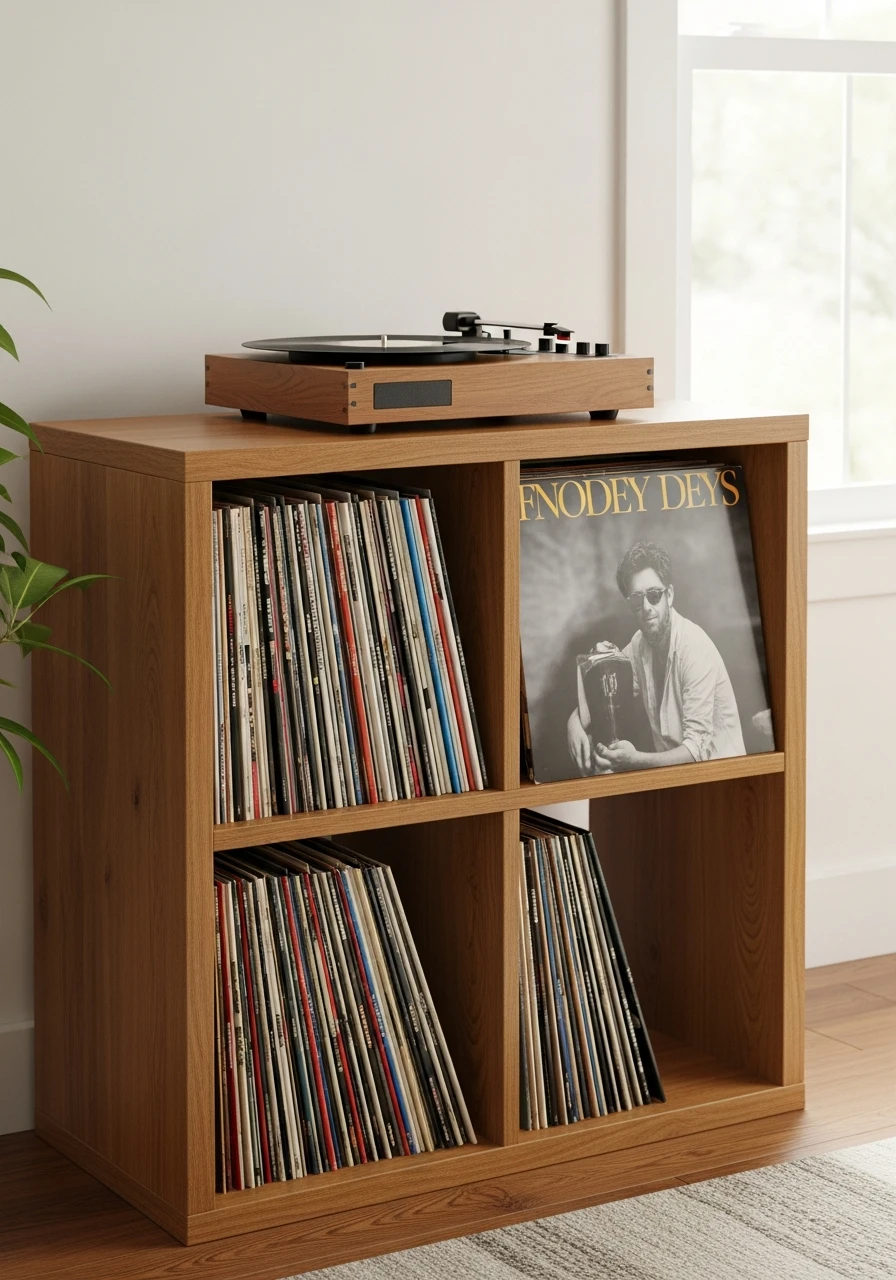 Vinyl Record Hub - 34 Genius Cube Storage Ideas for a High-End Look