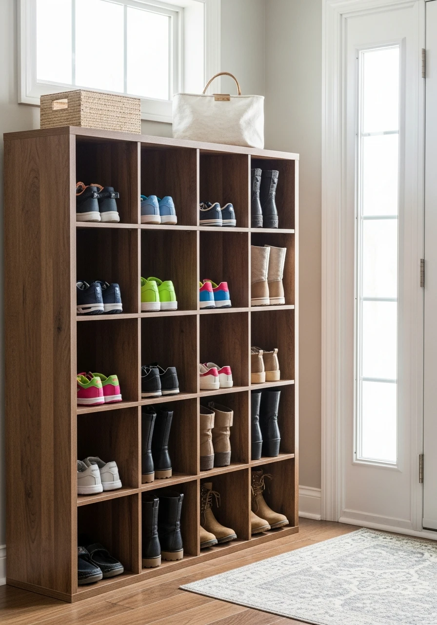 Tidy Mudroom Shoes - 34 Genius Cube Storage Ideas for a High-End Look