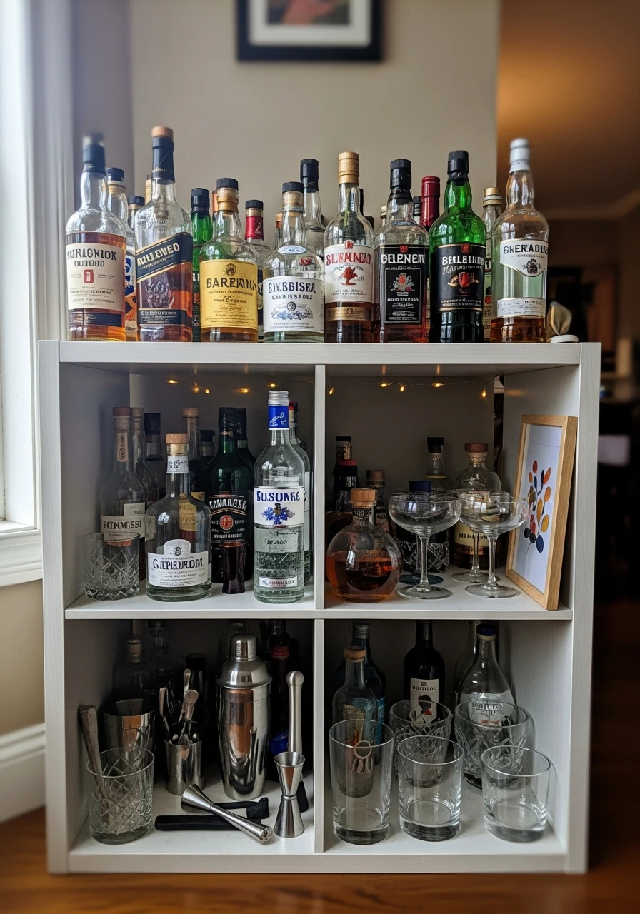 Small Space Bar - 34 Genius Cube Storage Ideas for a High-End Look