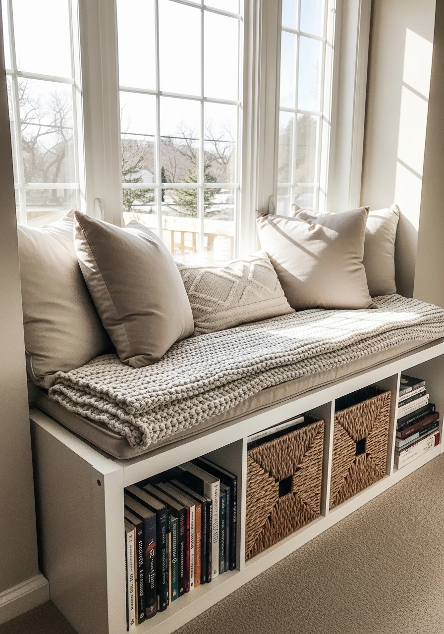 Cozy Reading Nook - 34 Genius Cube Storage Ideas for a High-End Look