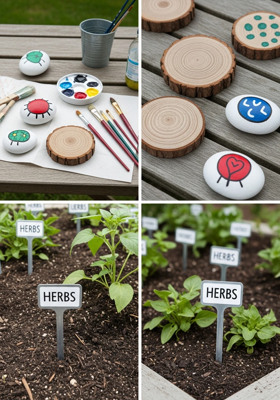 Creative Plant Markers - 50 Easy DIY Backyard Ideas to Create Your Dream Outdoor Space
