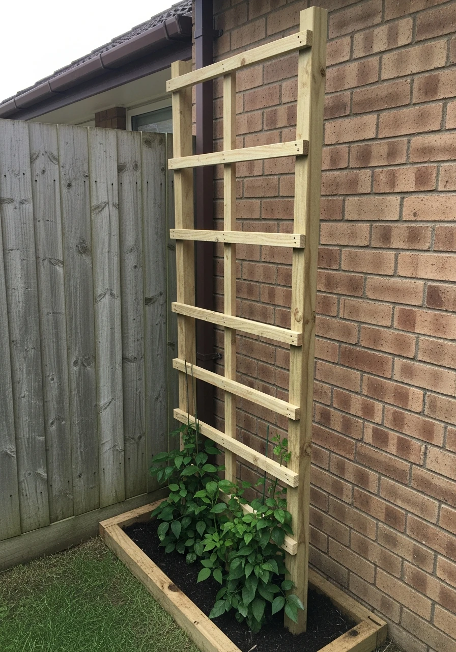 Wooden Plant Trellis - 50 Easy DIY Backyard Ideas to Create Your Dream Outdoor Space