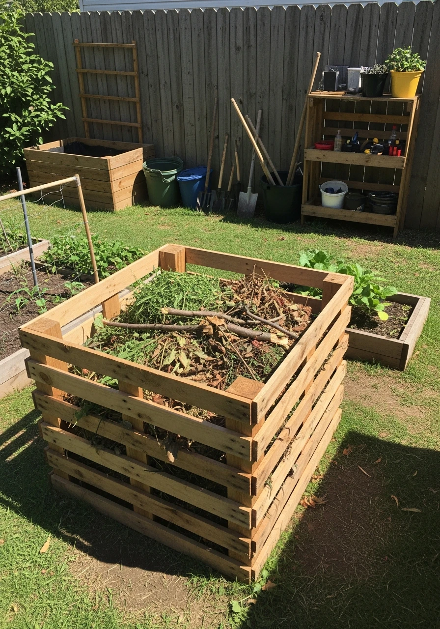 Pallet Compost Bin - 50 Easy DIY Backyard Ideas to Create Your Dream Outdoor Space