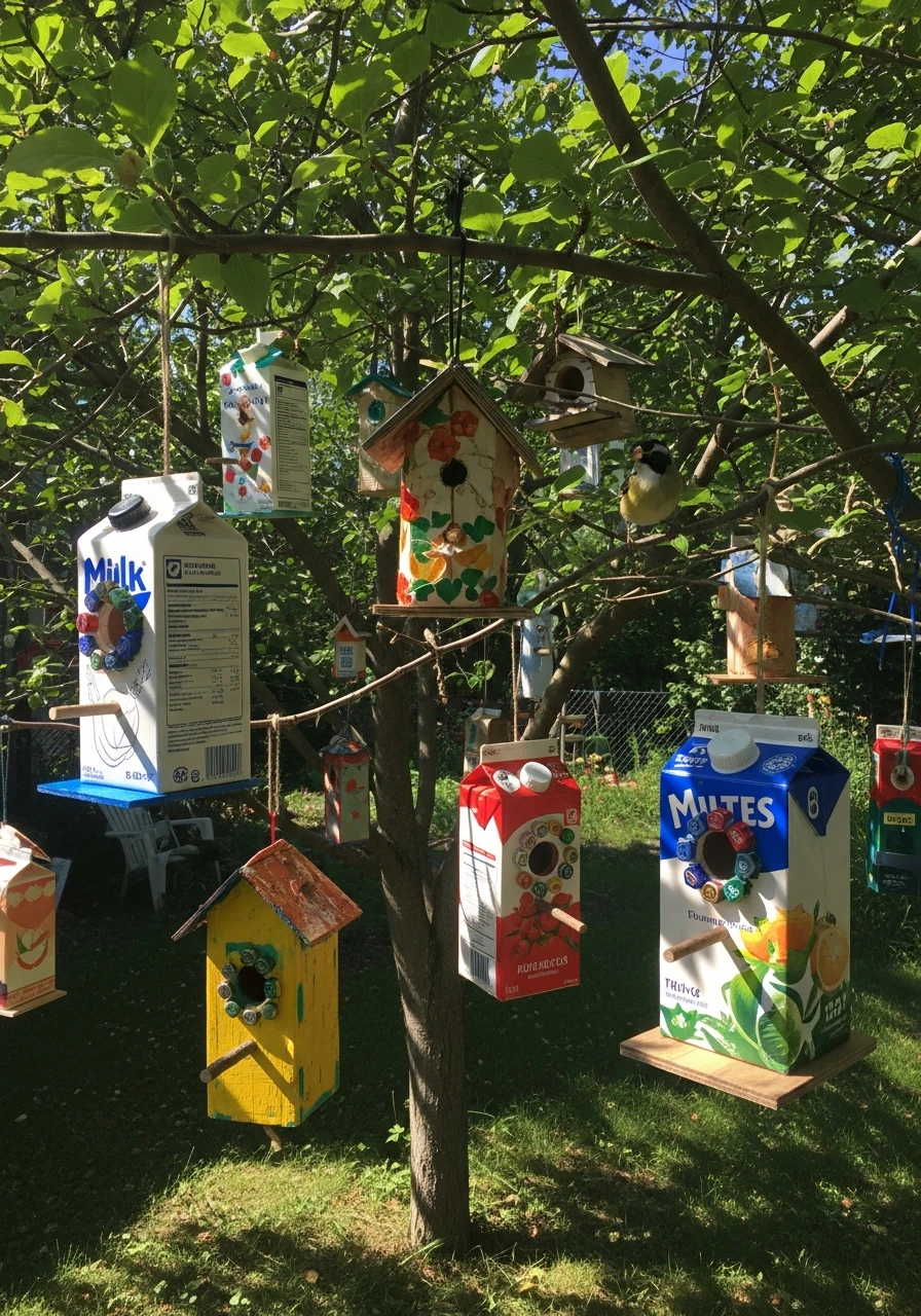 Recycled Birdhouses - 50 Easy DIY Backyard Ideas to Create Your Dream Outdoor Space