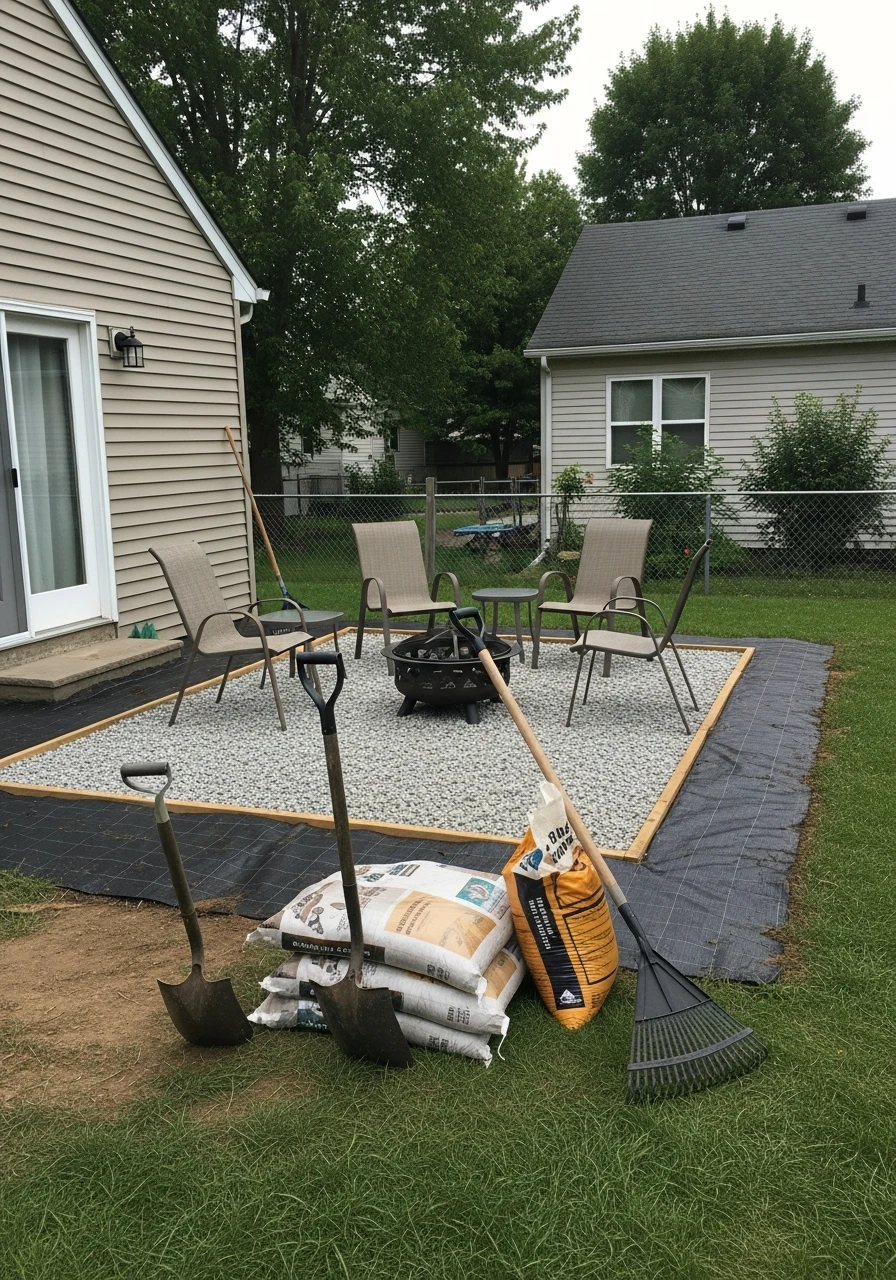Gravel Patio Space - 50 Easy DIY Backyard Ideas to Create Your Dream Outdoor Space