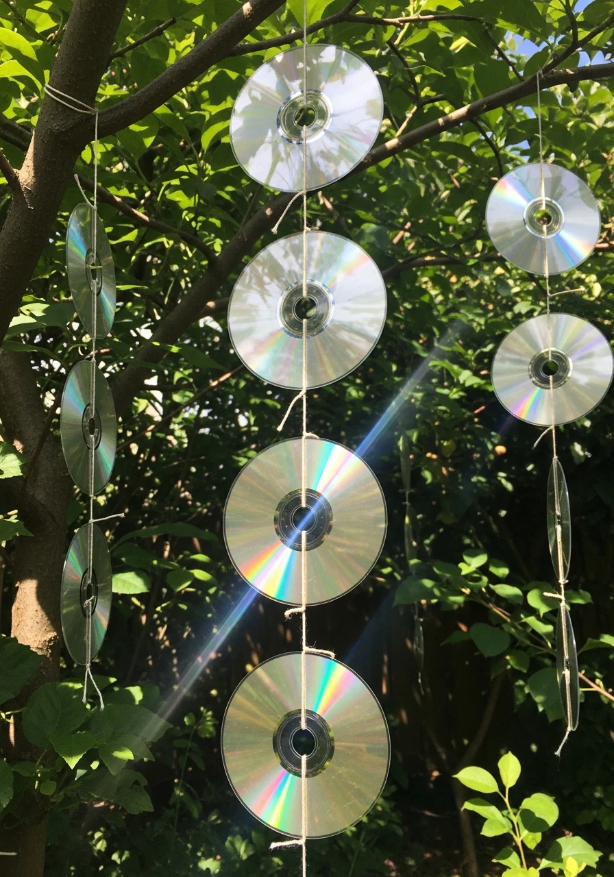 CD Disc Bird Deterrent - 45 Genius DIY Garden Ideas to Spruce Up Your Yard