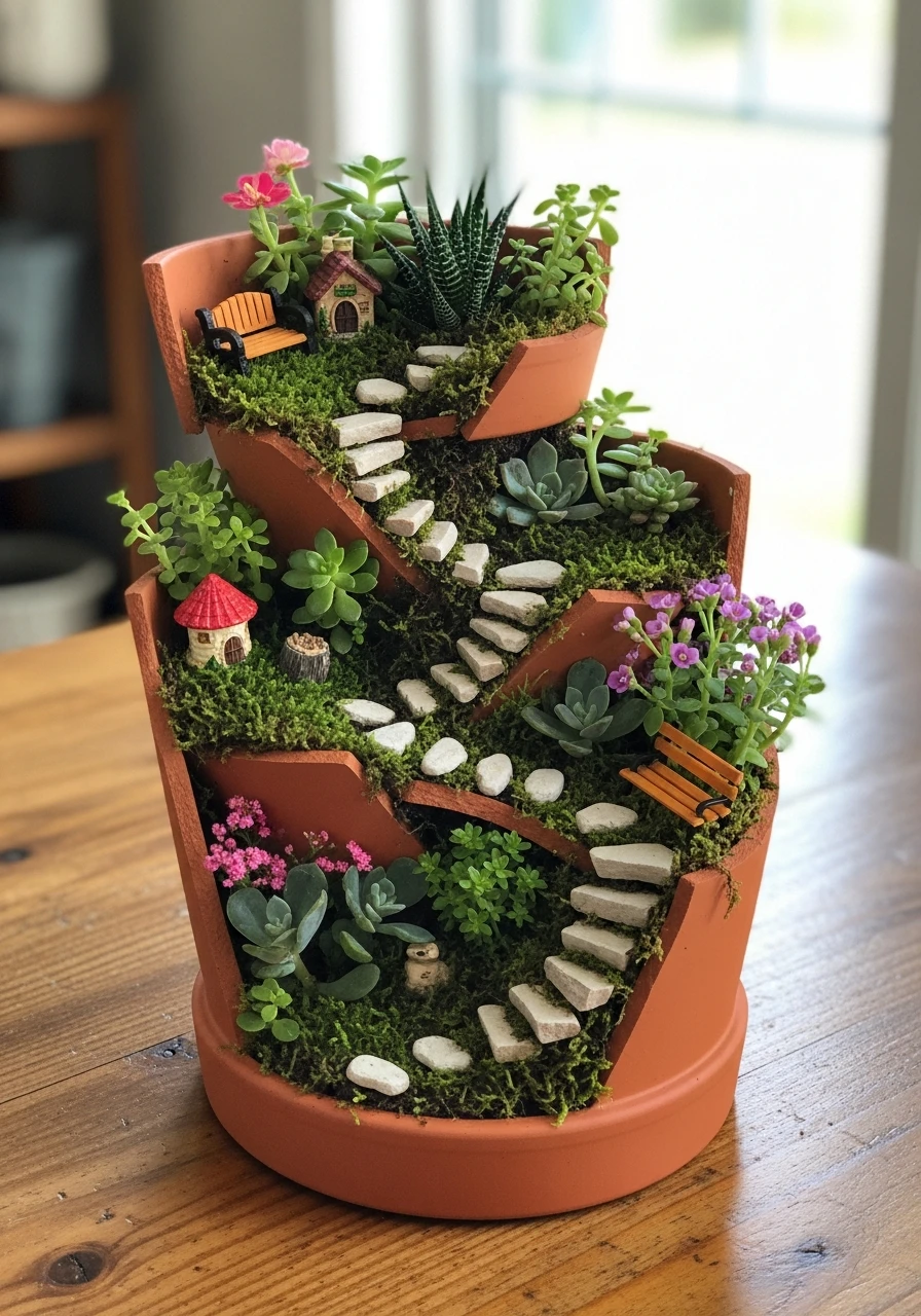 Broken Pot Fairy Garden - 45 Genius DIY Garden Ideas to Spruce Up Your Yard