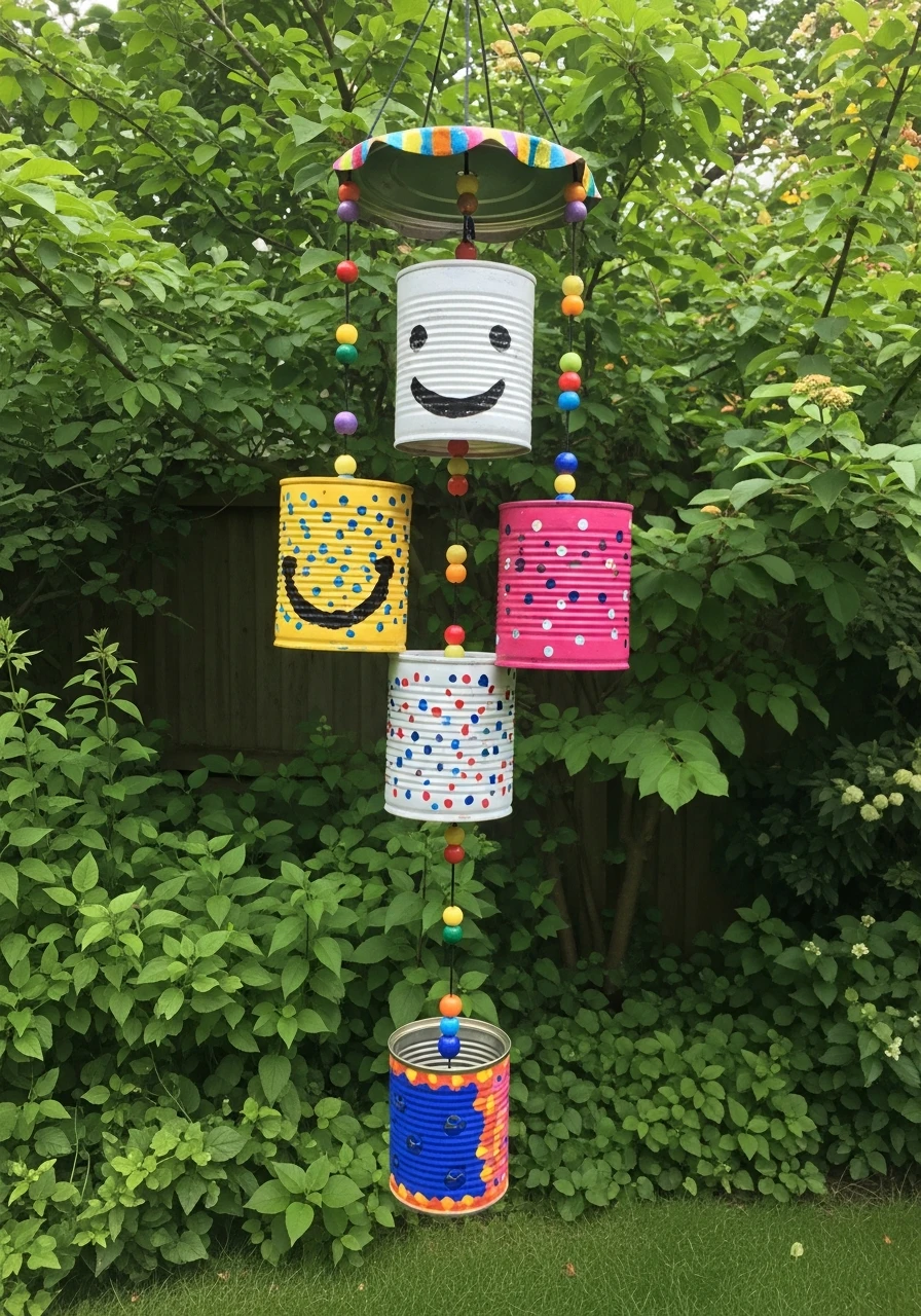 Tin Can Wind Chimes - 45 Genius DIY Garden Ideas to Spruce Up Your Yard