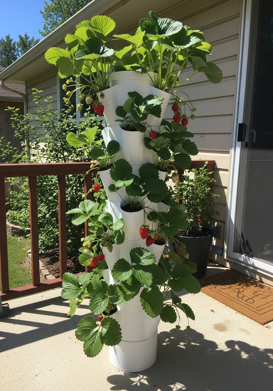 PVC Pipe Strawberry Tower - 45 Genius DIY Garden Ideas to Spruce Up Your Yard