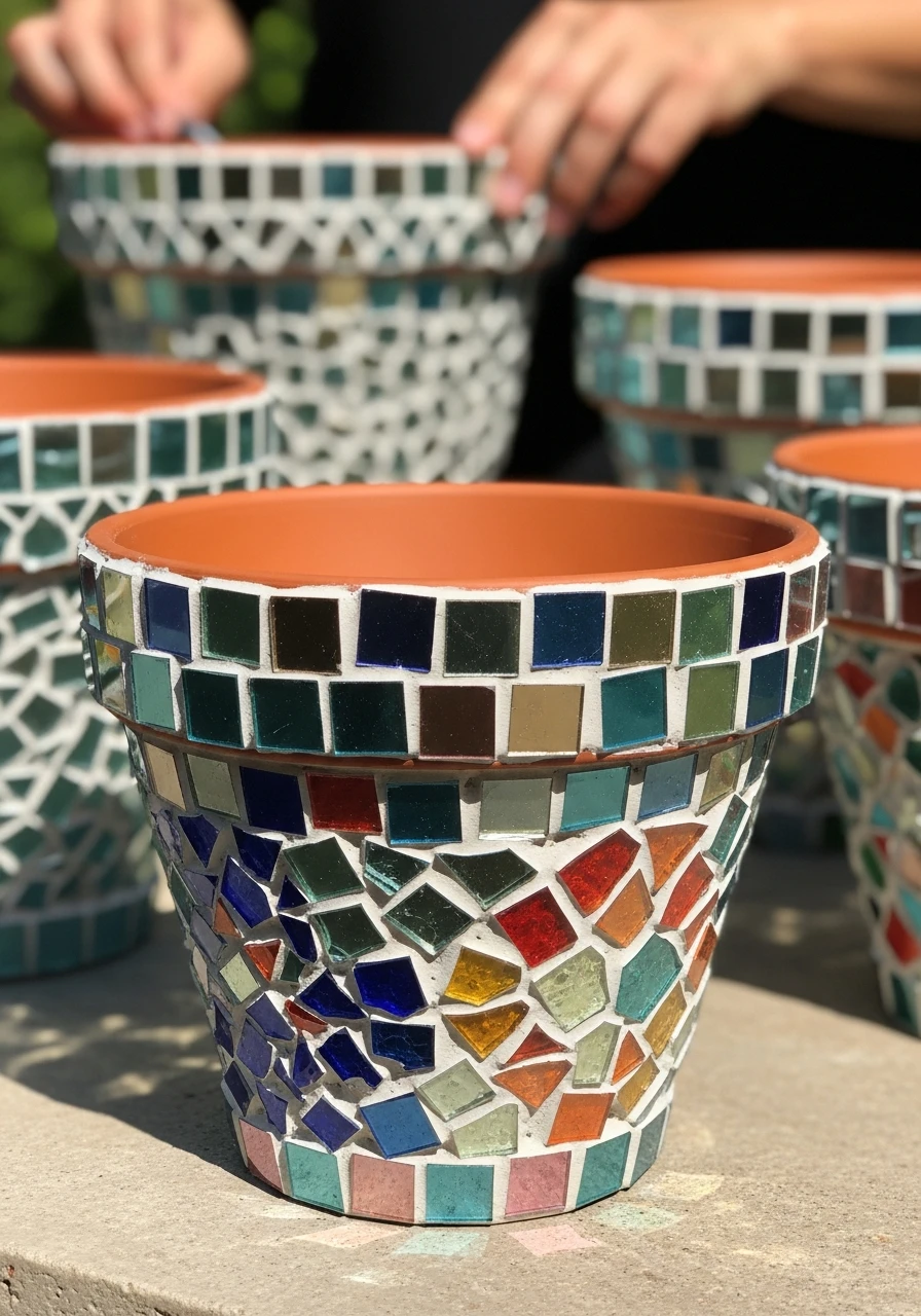 Mosaic Pot Decorations - 45 Genius DIY Garden Ideas to Spruce Up Your Yard