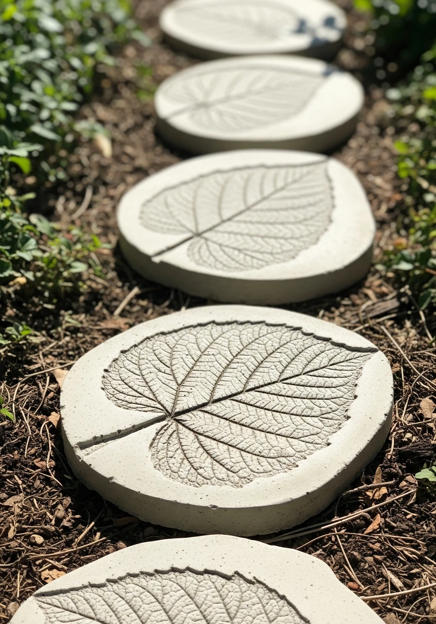 Concrete Leaf Stepping Stones - 45 Genius DIY Garden Ideas to Spruce Up Your Yard