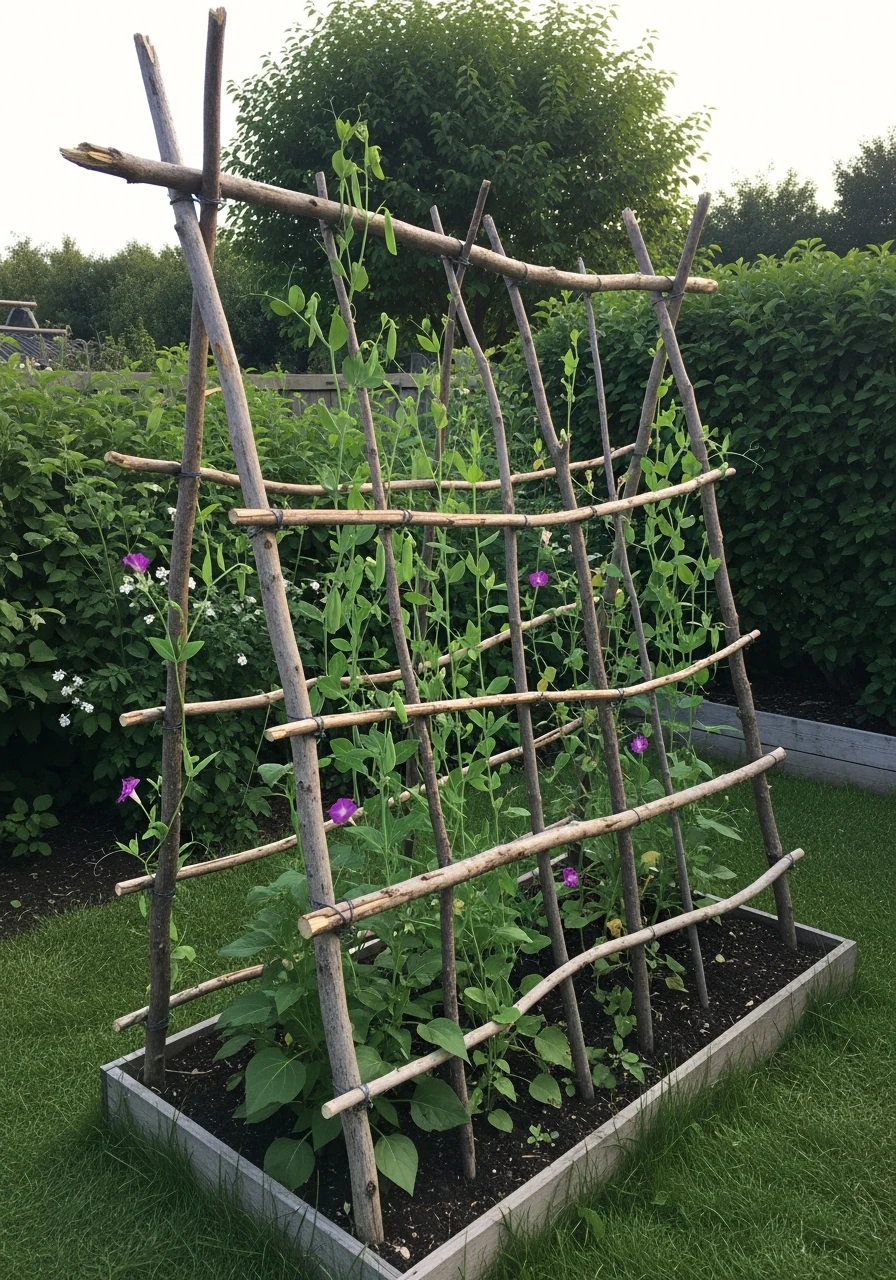 Branch Trellis for Climbers - 45 Genius DIY Garden Ideas to Spruce Up Your Yard