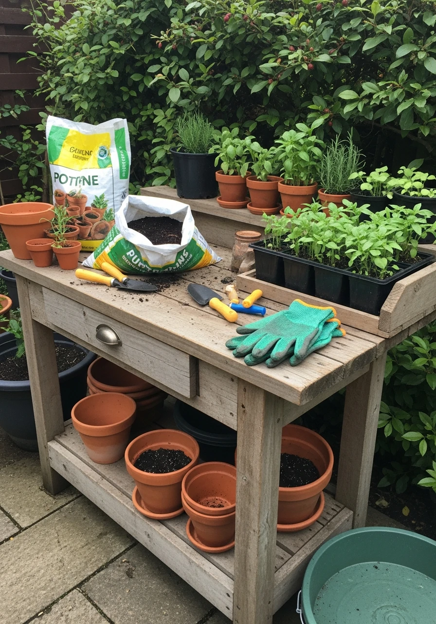 DIY Potting Bench - 45 Genius DIY Garden Ideas to Spruce Up Your Yard