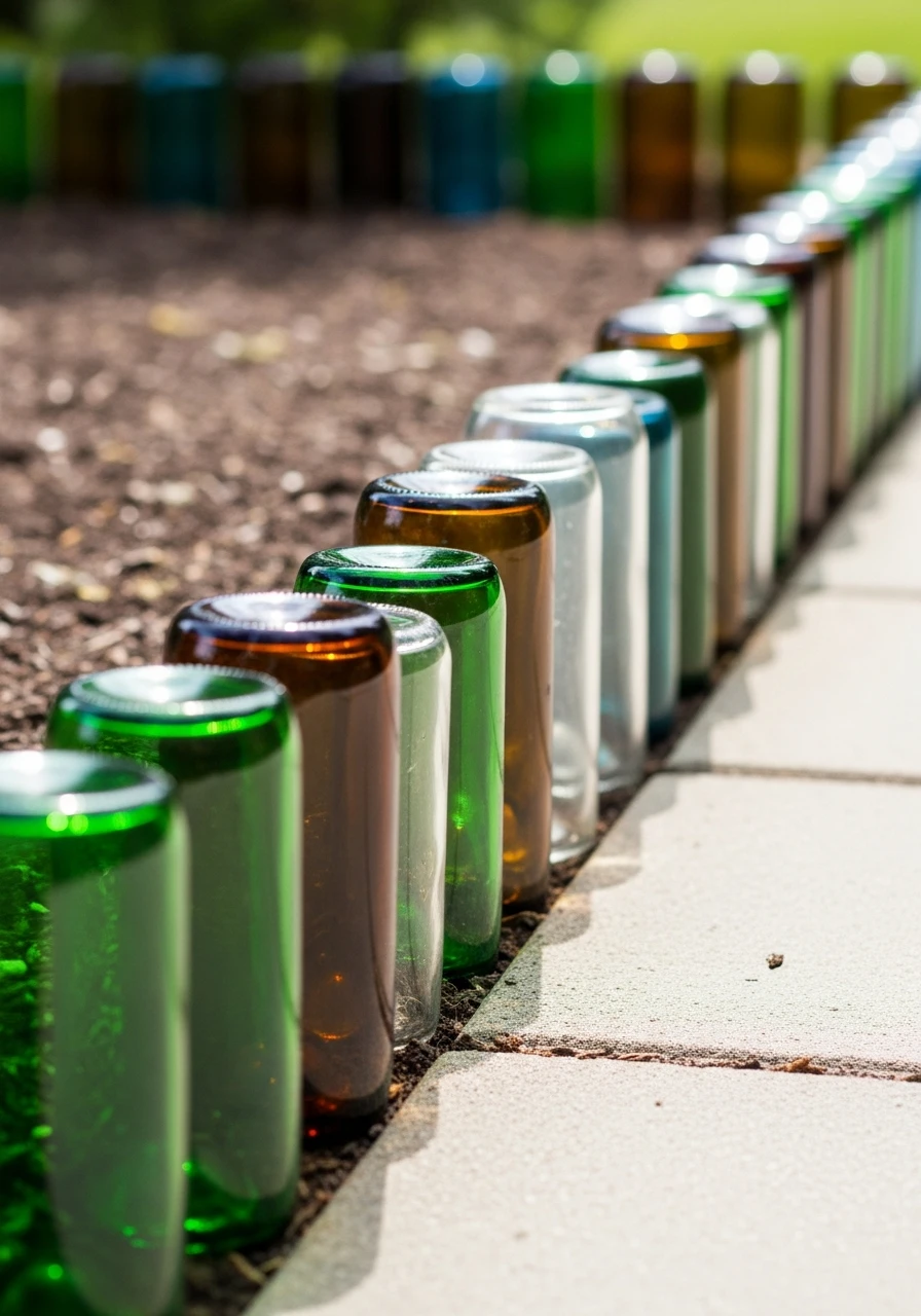 Wine Bottle Edging - 45 Genius DIY Garden Ideas to Spruce Up Your Yard