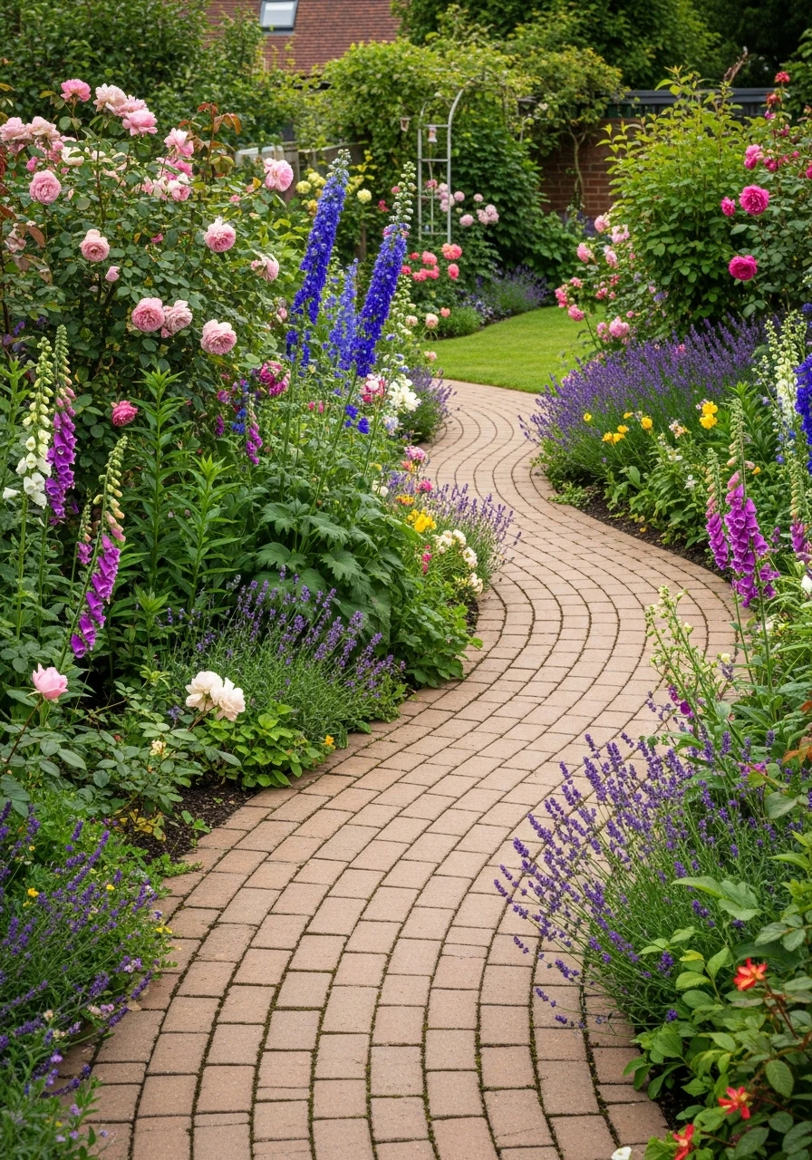 2. Curved Garden Pathways