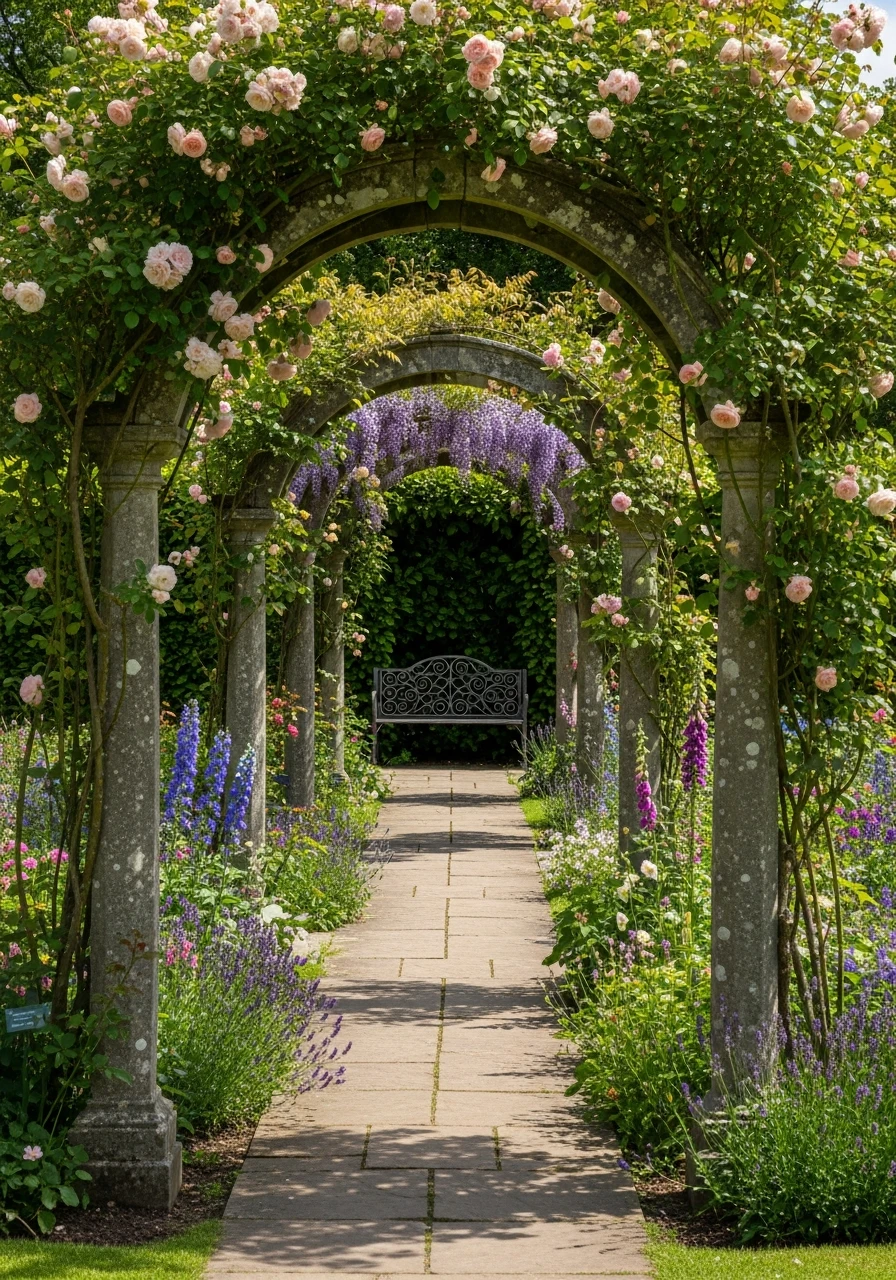 21. English Garden Arbor Walkway