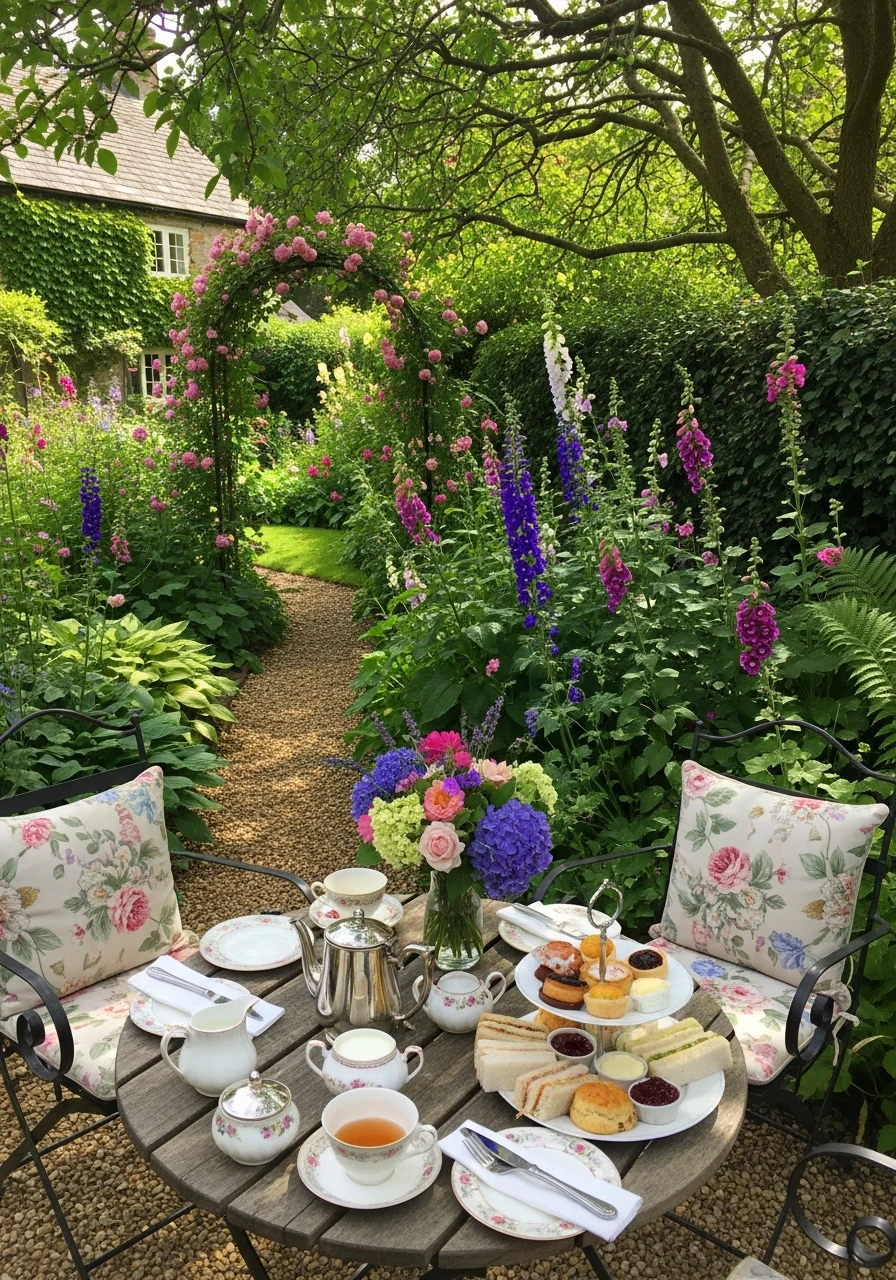 32. English Garden Tea Area