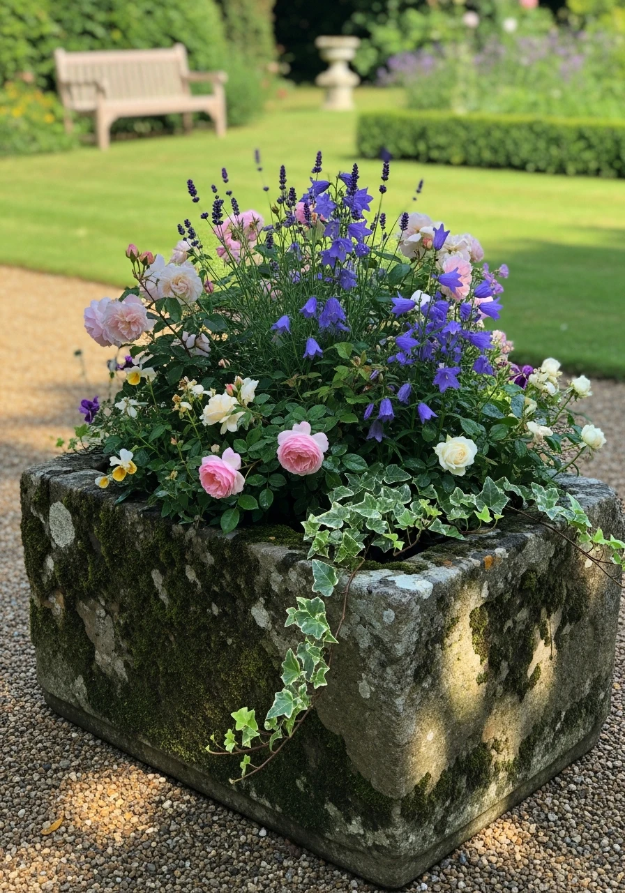 33. Old Stone Planter Garden