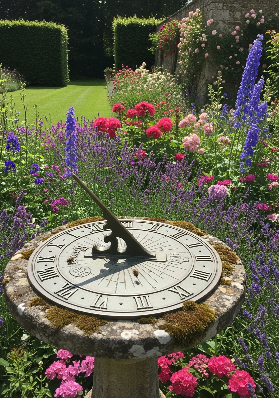 45. English Garden Sundial Feature
