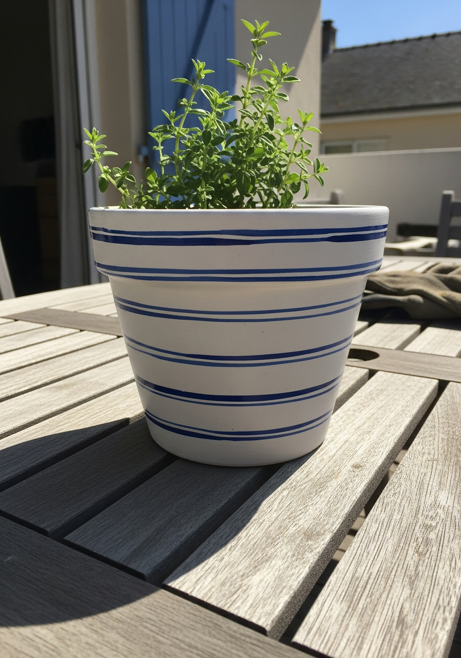 31. French Inspired Blue Stripes