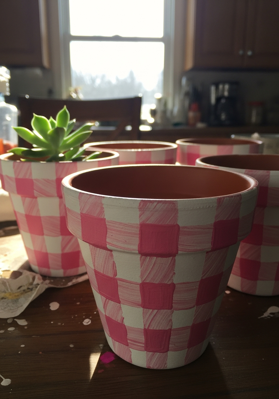 36. Pretty Pink Gingham Check