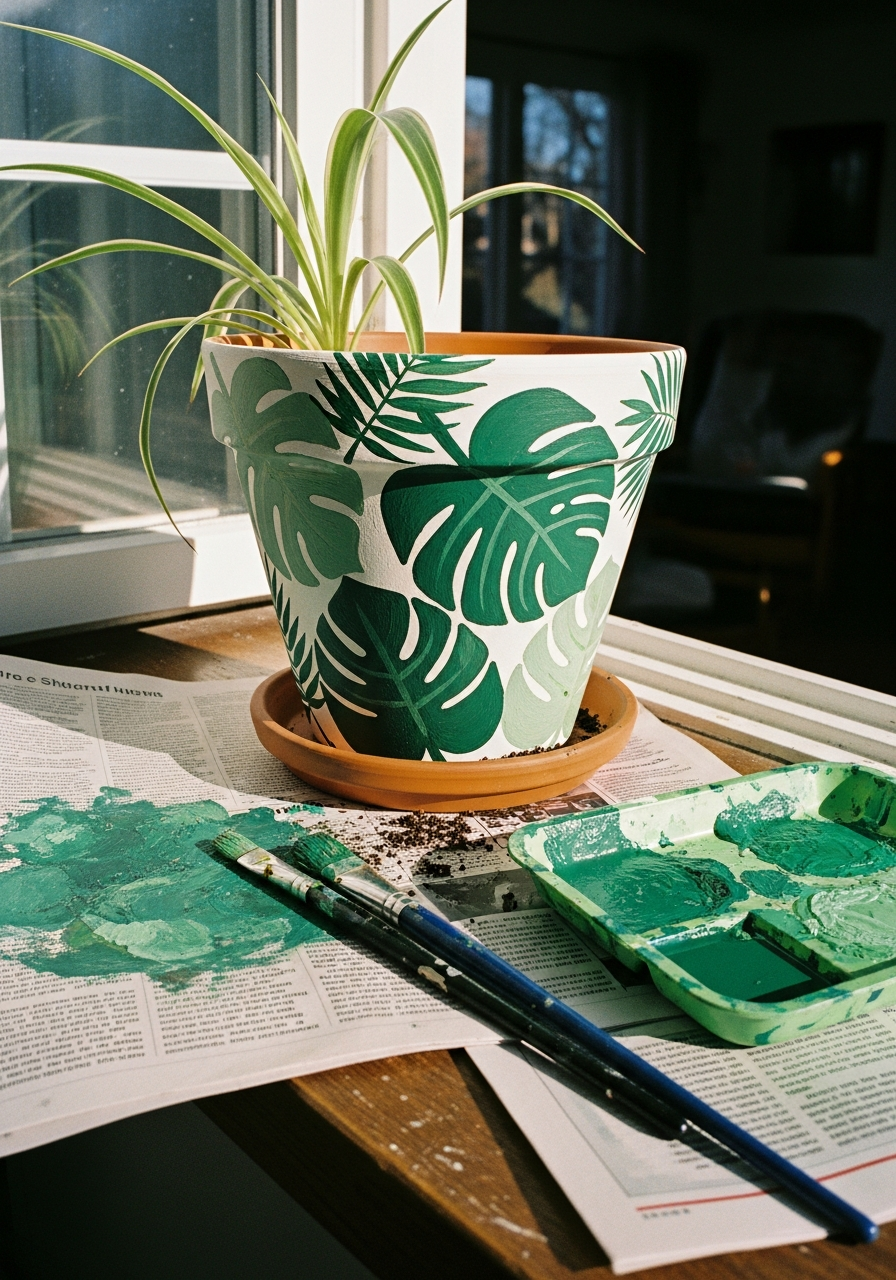 37. Tropical Green Leaf Design