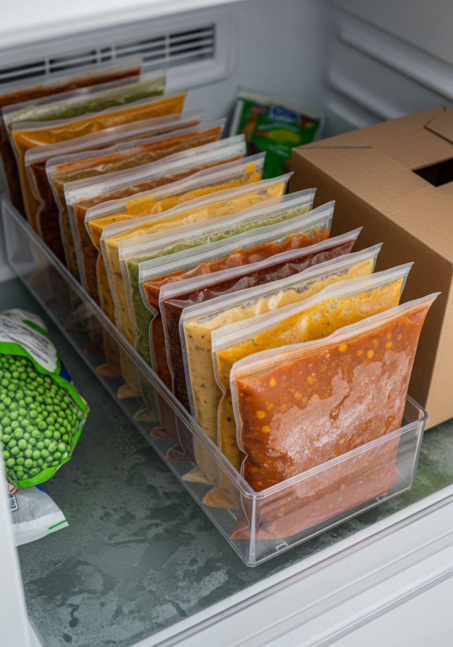 24. Freezer Bag Organizer