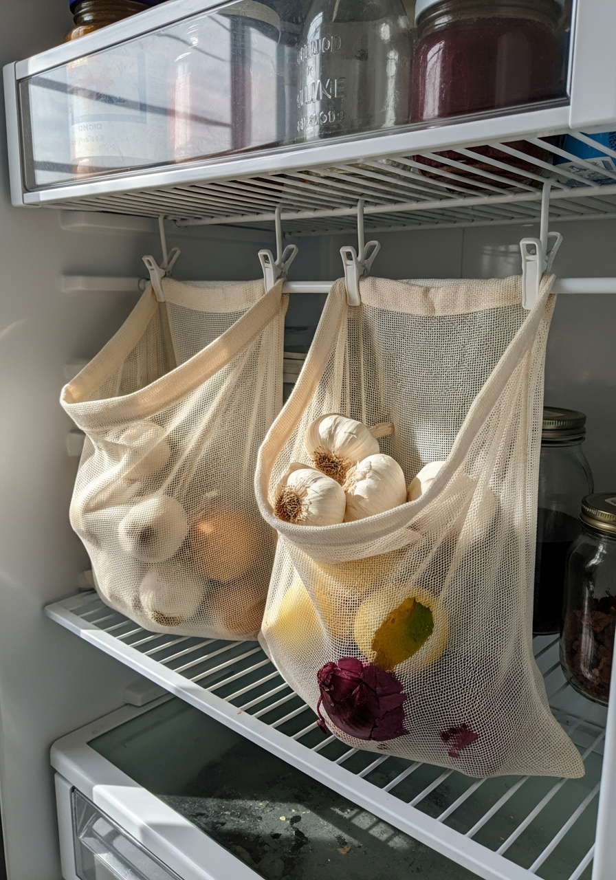 38. Chic Hanging Mesh Produce Bags