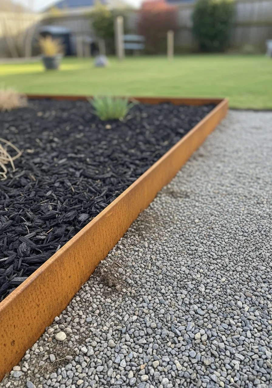 11. Modern Corten Steel Edging