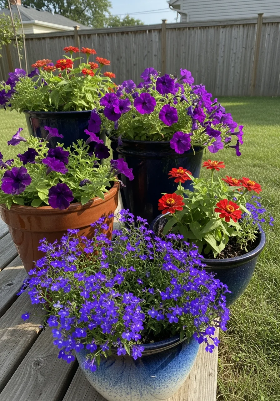 26. Jewel-Tone Flower Displays