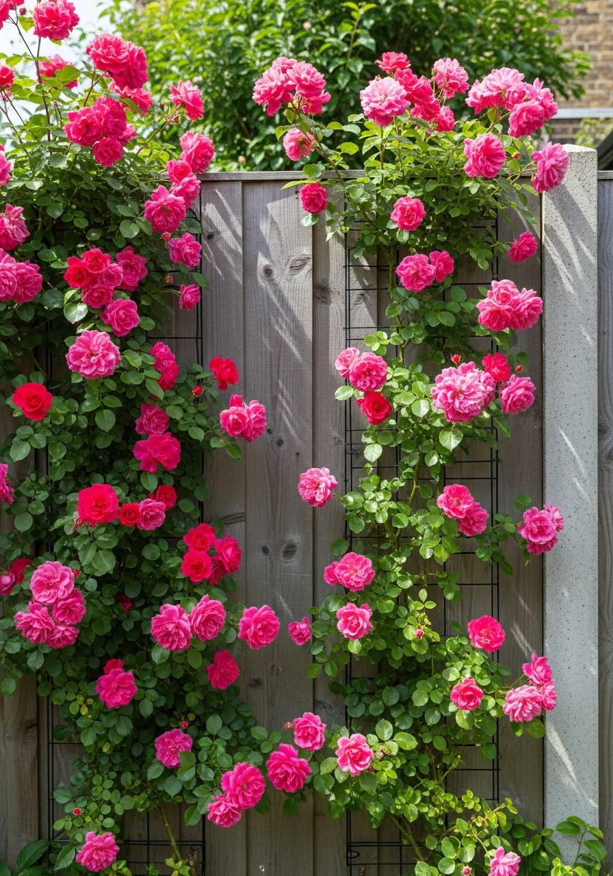 Climbing Roses on Fences - 50 Brilliant Garden Ideas for Small Spaces