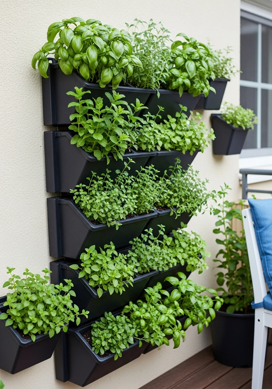 Living Wall Herb Garden - 50 Brilliant Garden Ideas for Small Spaces