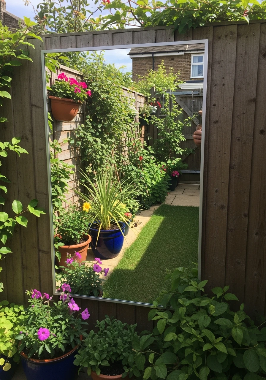 Mirror Illusion Trick - 50 Brilliant Garden Ideas for Small Spaces