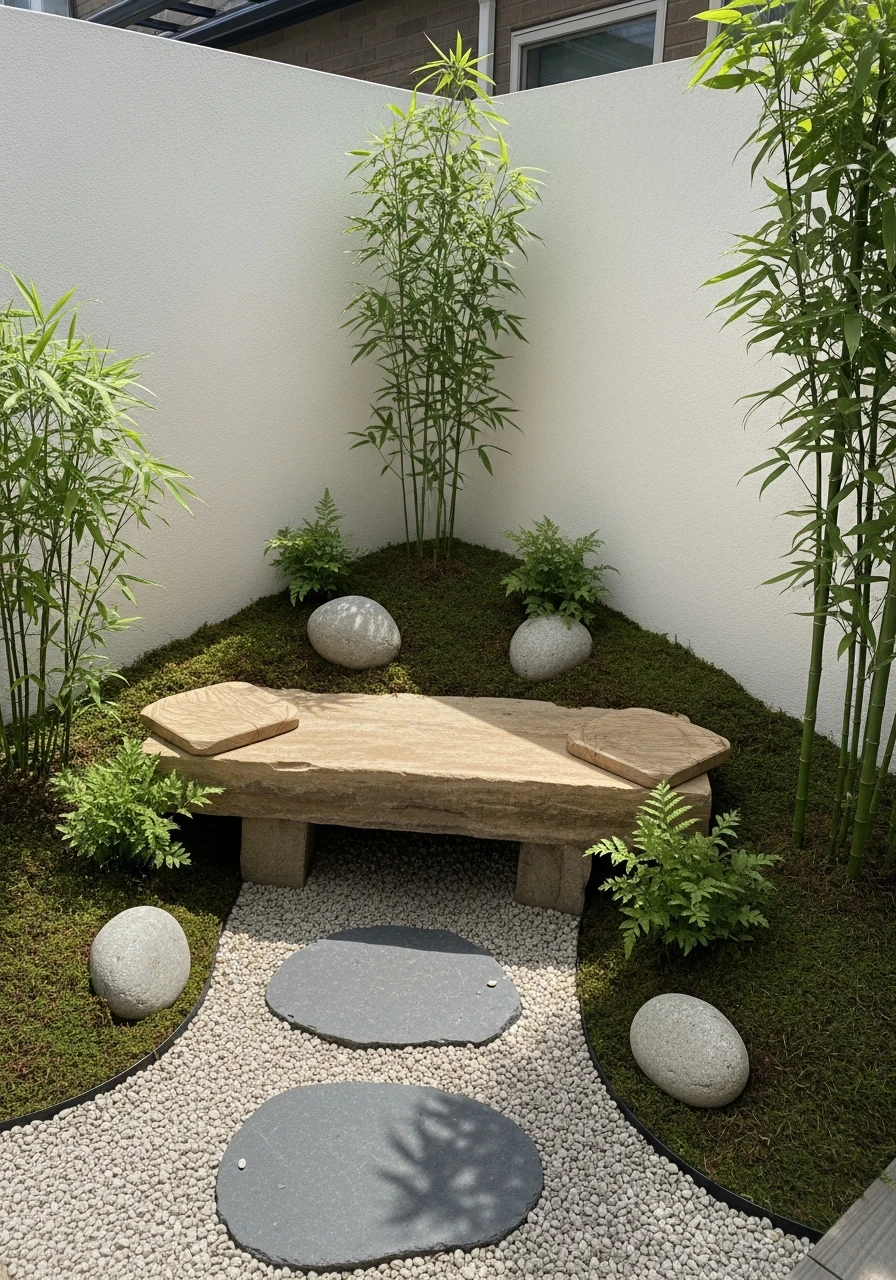 Minimalist Zen Seating - 50 Brilliant Garden Ideas for Small Spaces