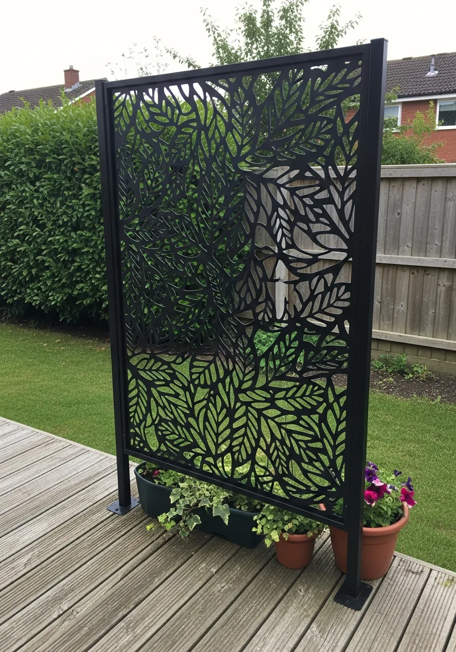 1. Decorative Trellis Privacy Screen