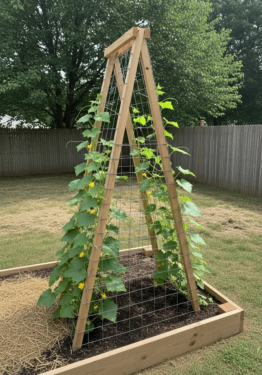 15. Vertical Vegetable Garden Trellis