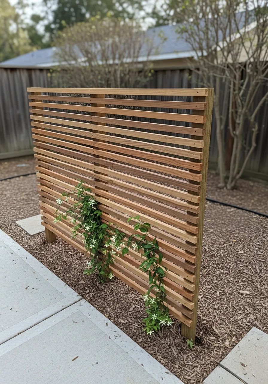 2. Horizontal Slatted Modern Trellis