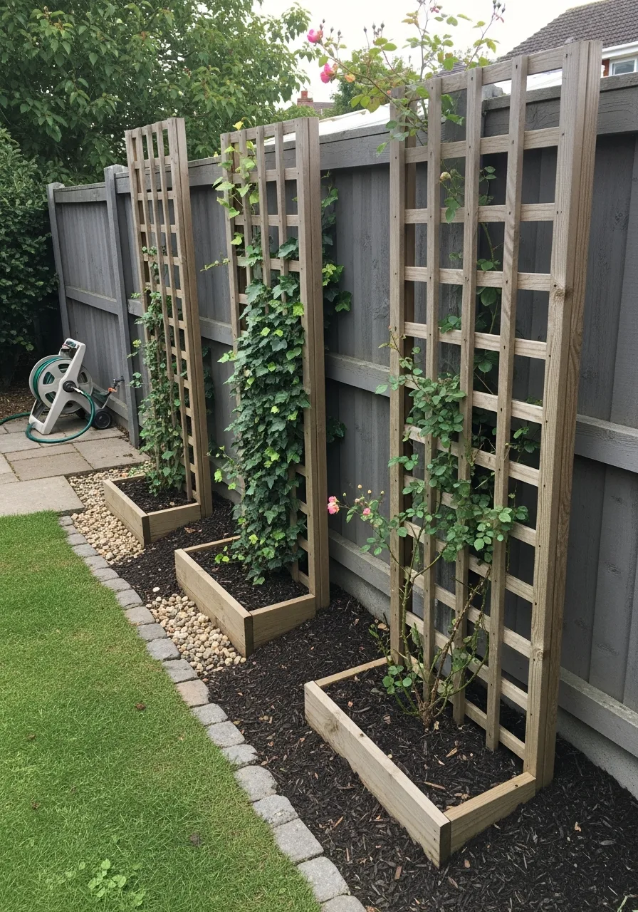 25. Layered Trellis Garden Design