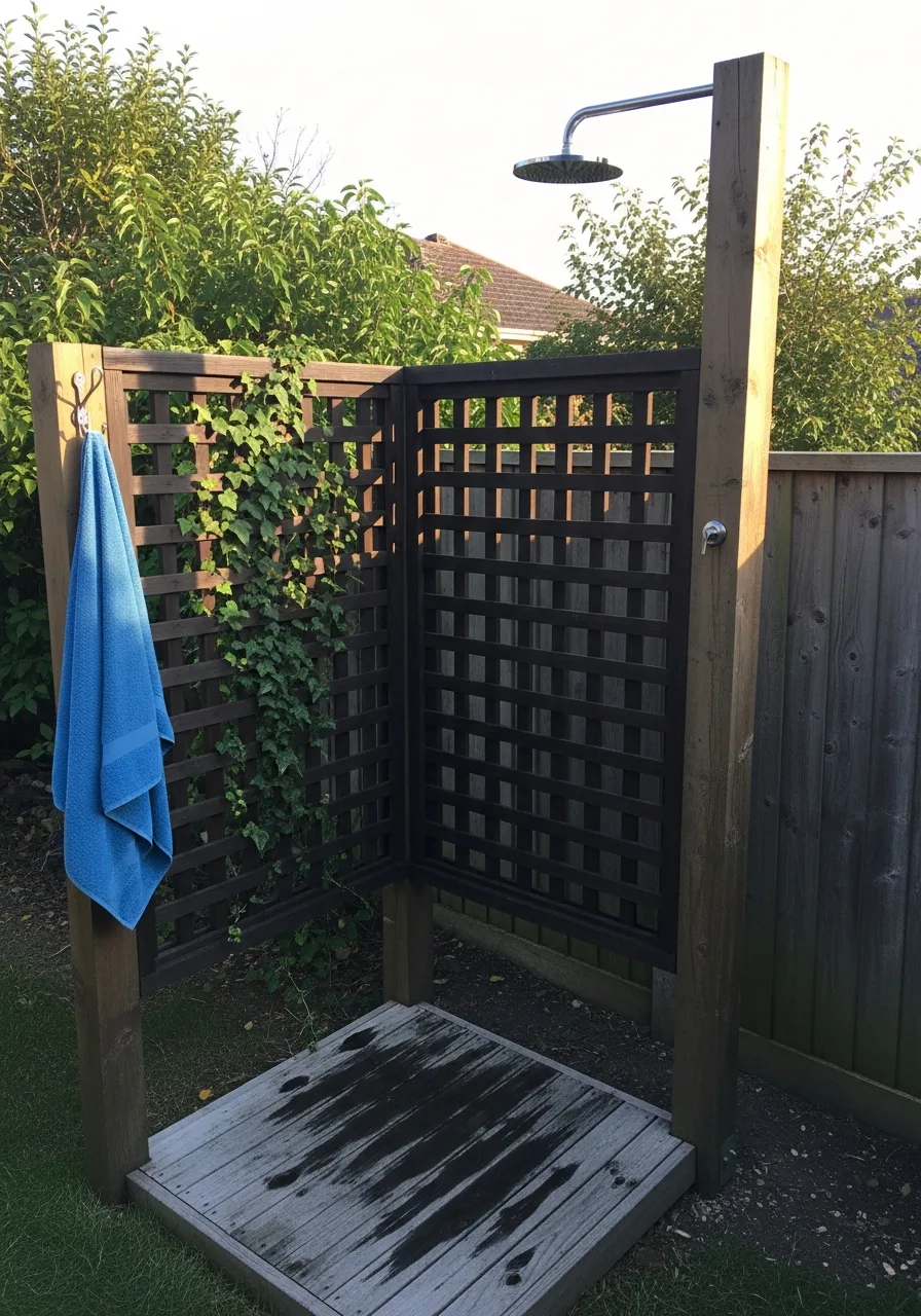 27. Trellis Outdoor Shower Screen