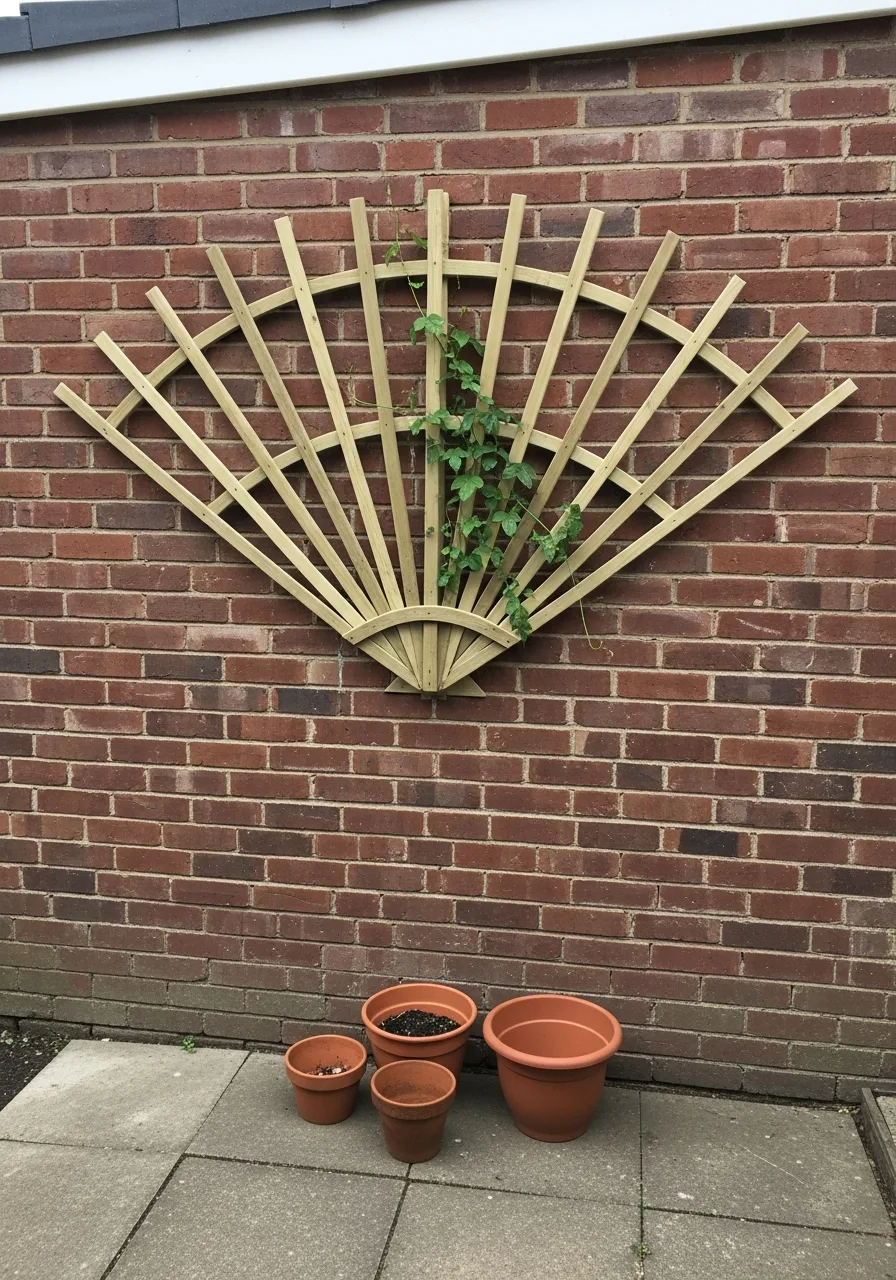 8. Fan-Shaped Wall Trellis