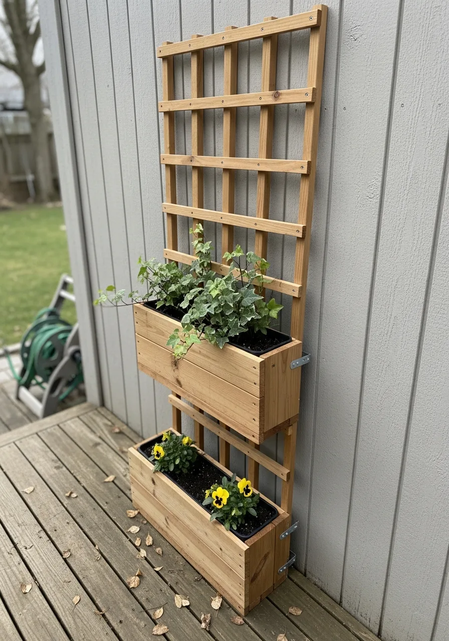 9. Trellis with Built-In Planters