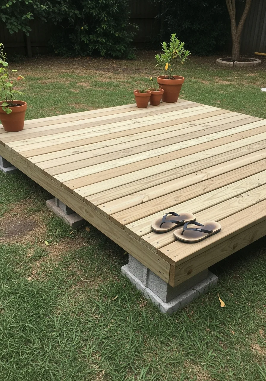 1. Floating Ground Level Deck