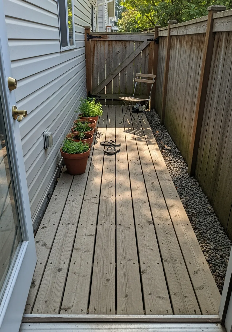 14. Narrow Side Yard Deck